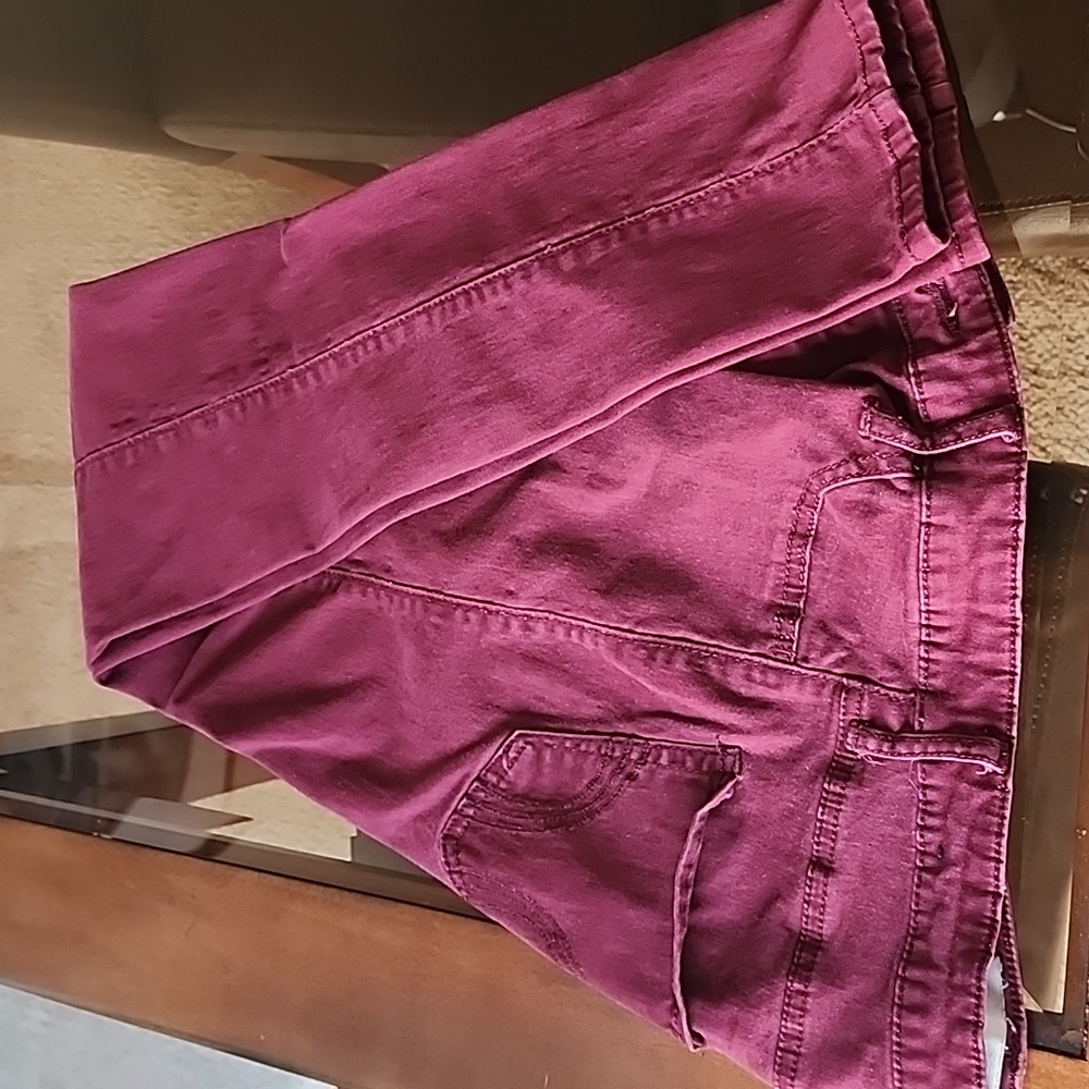 HOLLISTER Maroon Skinny Jeans Juniors Size 9